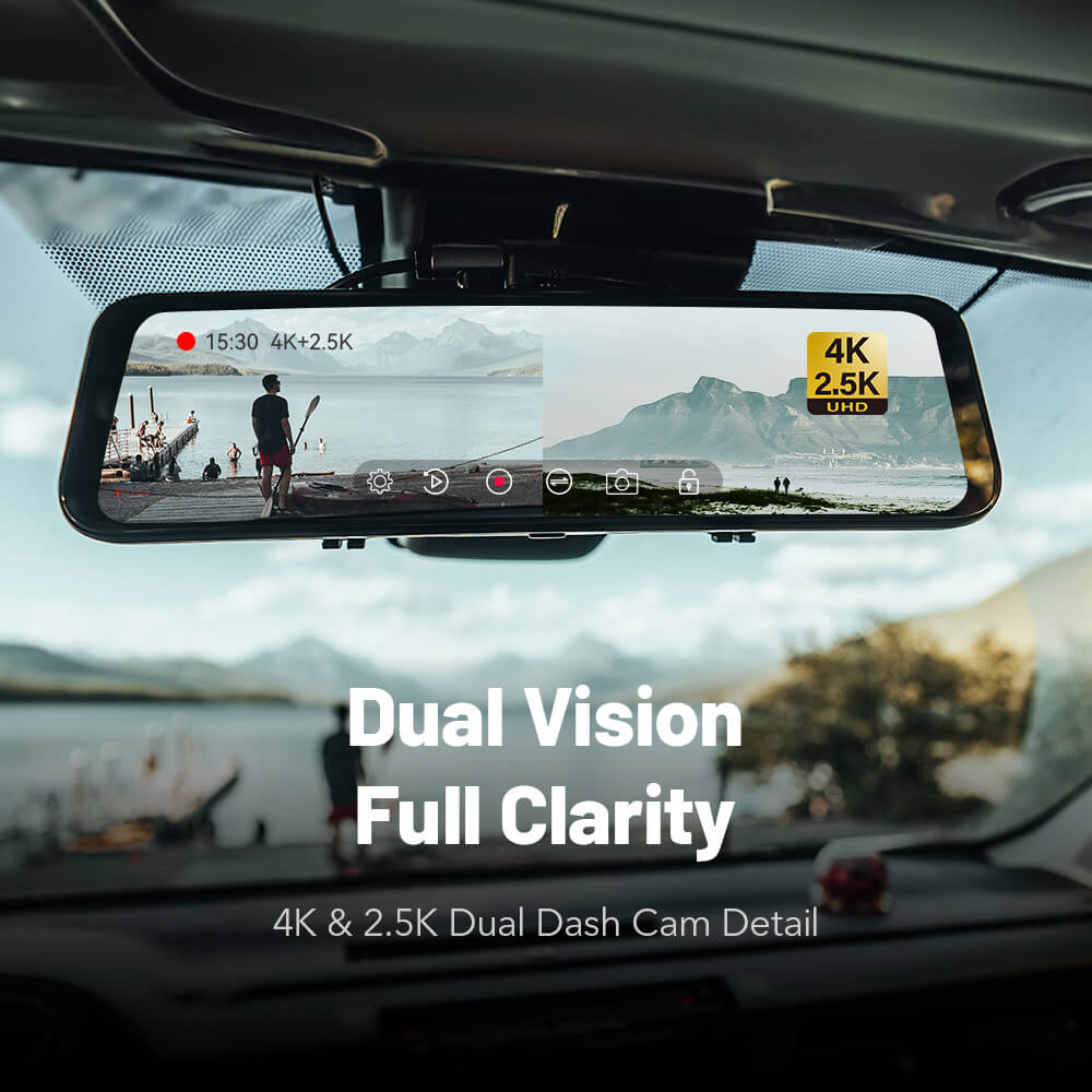 WOLFBOX G900 4K+2.5K Touch Screen Parking Monitoring Dash Cam Smart Mirror camera WOLFBOX