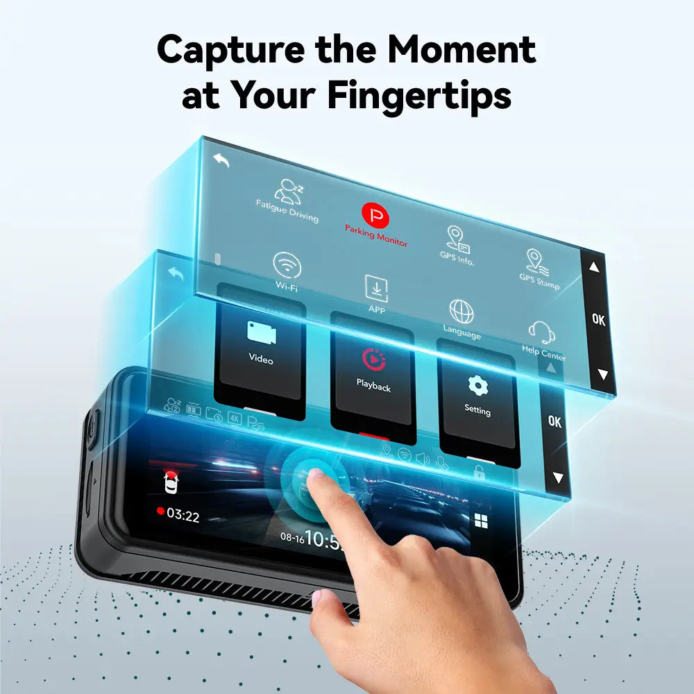 Redtiger F8 5GHz Wifi Touch Screen 4K Front Dash Cam Hot Sales REDTIGER Official