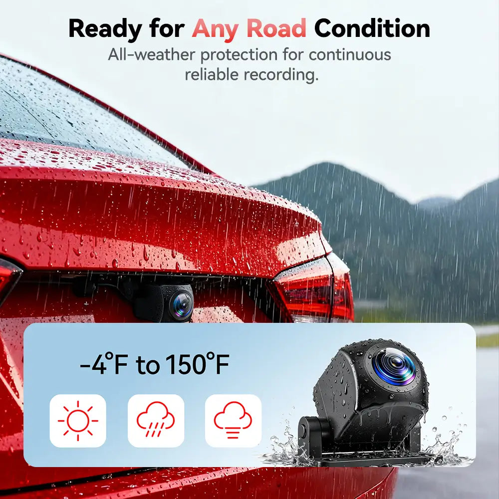 Redtiger F7N 4K Dual Front and Rear Dash Cam With 64GB SD Card