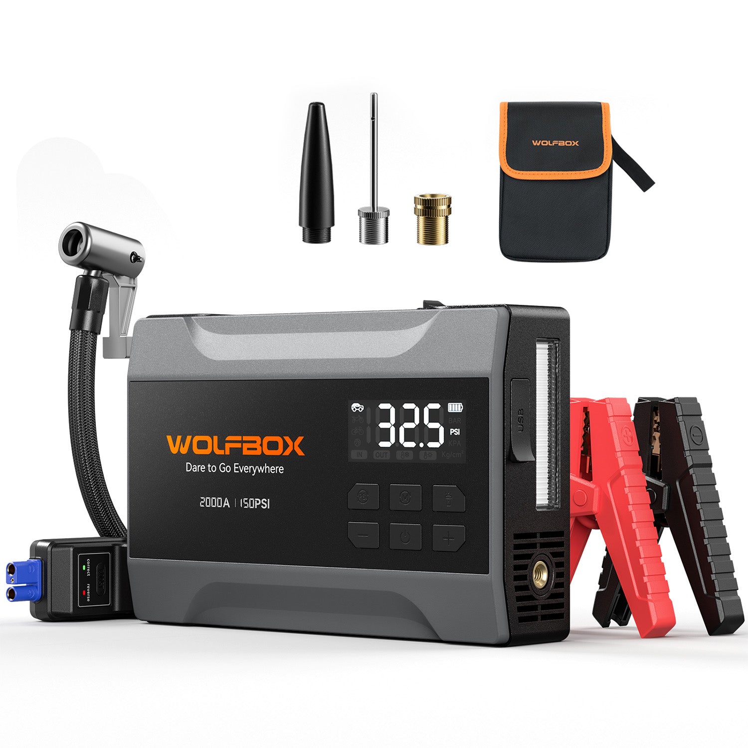WOLFBOX 10Air Jump Starter with Air Compressor
