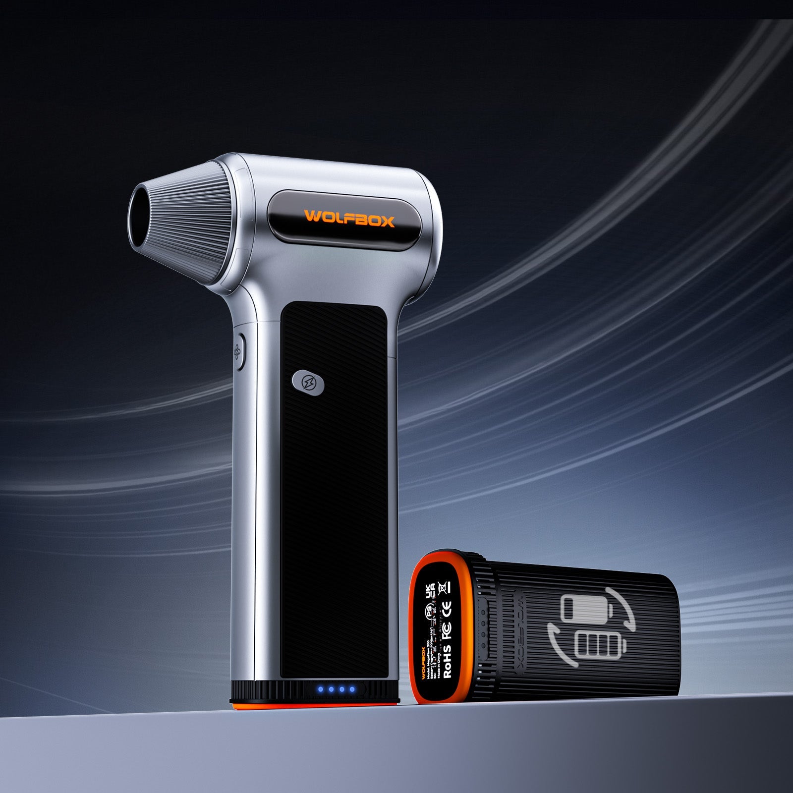 WOLFBOX Compressed Air Duster MF200 - Swappable Battery Cartridge