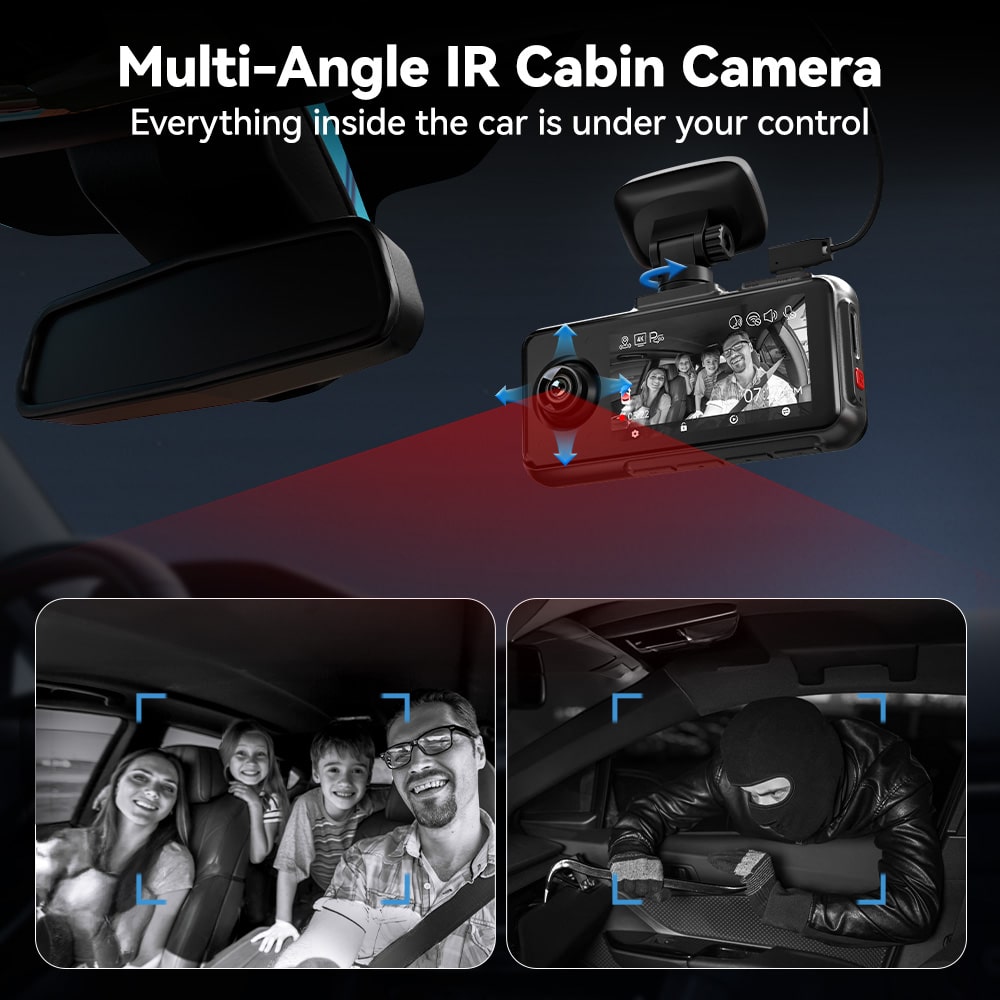 Redtiger A6 4K 3-Channel Dash Cam 5.8Ghz Wifi Voice Control Dash Cam REDTIGER Official