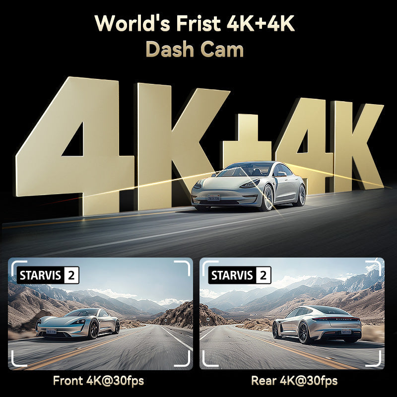 F77 Starvis2 4K+4K Dual IMX678 Voice Control 5.8GHz High Speed WIFI Dash Cam REDTIGER Official