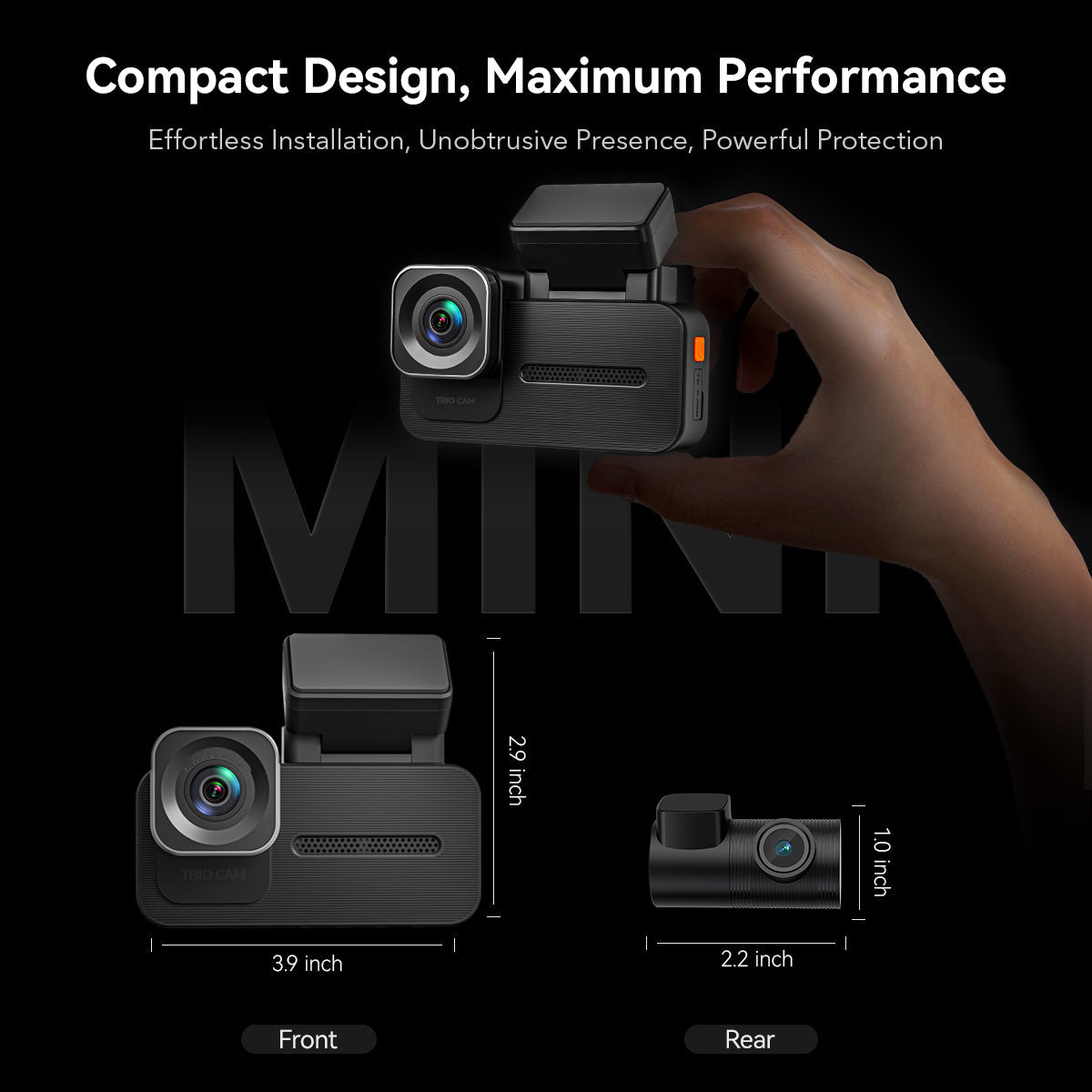 WOLFBOX X5 3 Channel Touchscreen WiFi Mini Dash Camera WOLFBOX