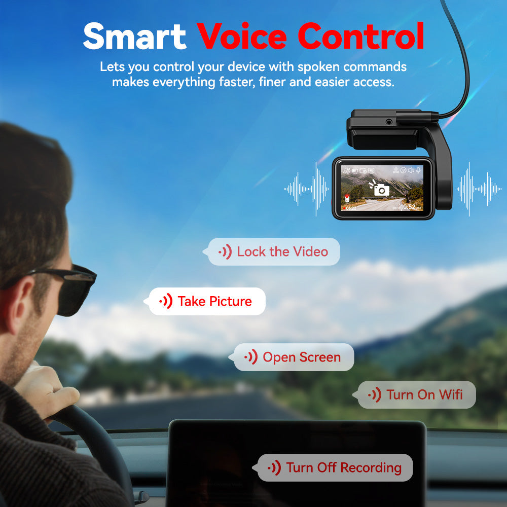 Redtiger A4 4K+1080P 5.8GHz WIFI Voice Control Dash Cam Hot Sales REDTIGER Official