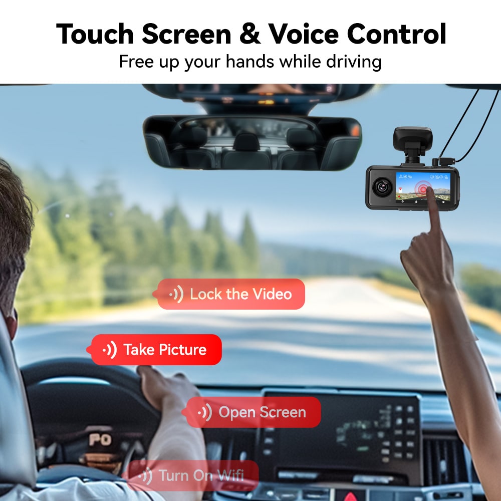 Redtiger A6 4K 3-Channel Dash Cam 5.8Ghz Wifi Voice Control Dash Cam REDTIGER Official
