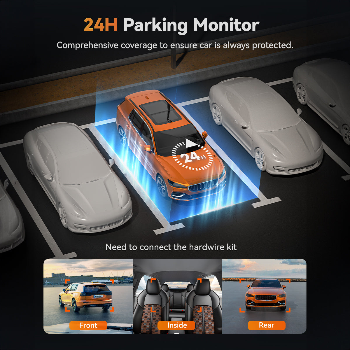 WOLFBOX X5 3 Channel Touchscreen WiFi Mini Dash Camera WOLFBOX