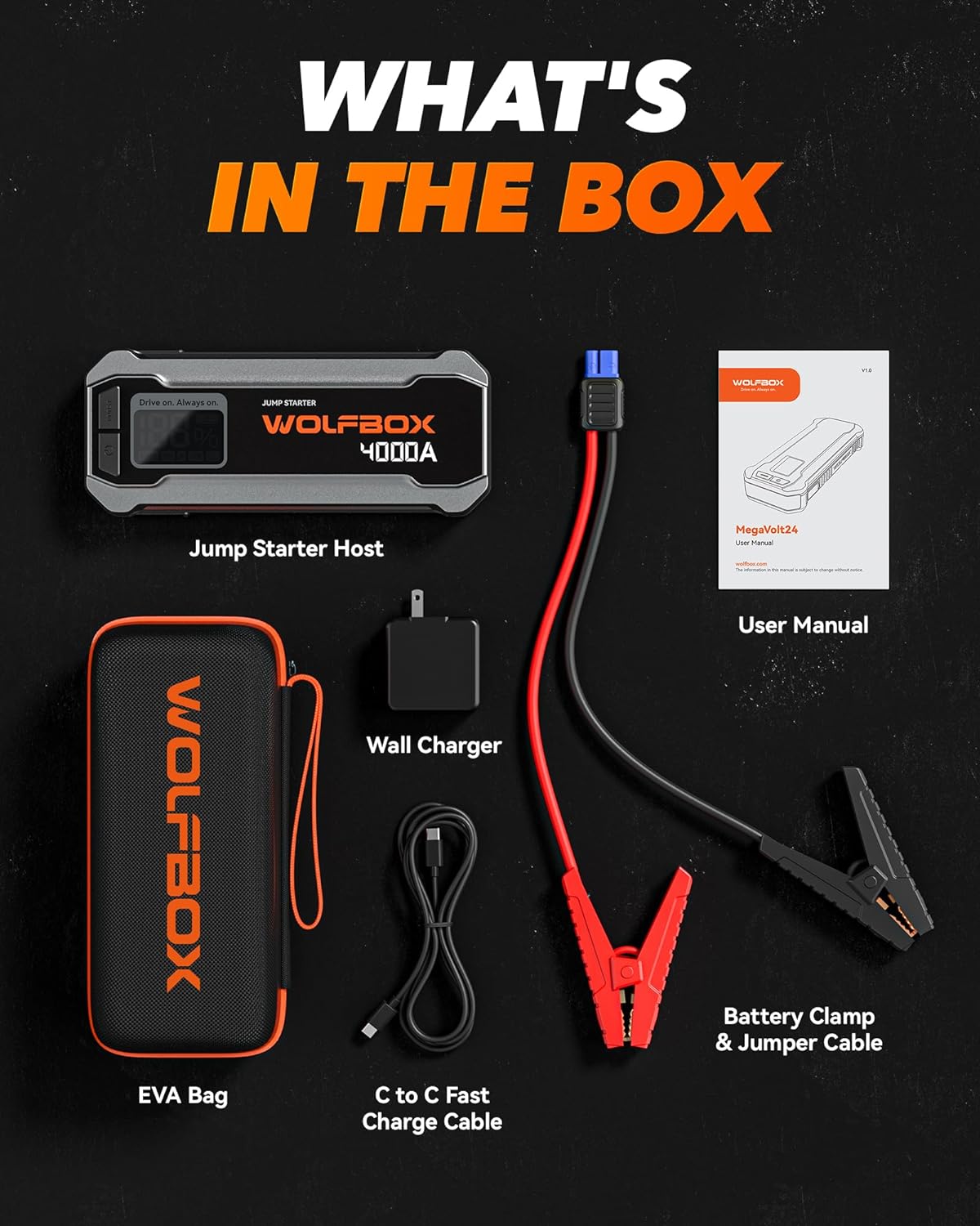 WOLFBOX MegaVolt24 Jump Starter with Lifetime Warranty WOLFBOX