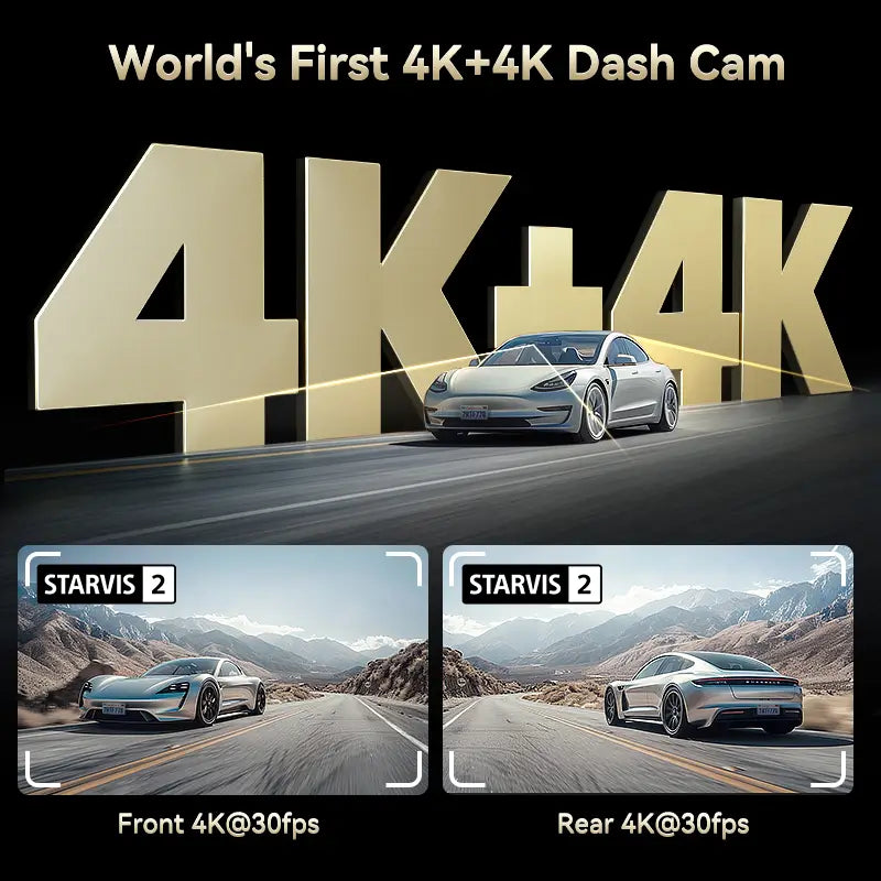 F77 STARVIS 2 4K+4K Dual IMX678 Voice Control 5.8GHz High Speed WIFI Dash Cam Hot Sales REDTIGER Official