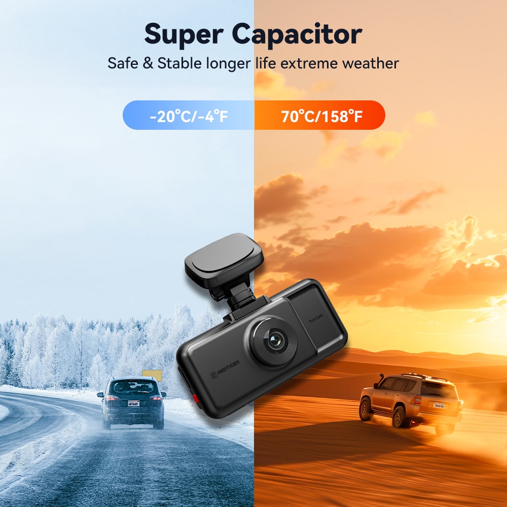 Redtiger A6 4K 3-Channel Dash Cam 5.8Ghz Wifi Voice Control Dash Cam REDTIGER Official