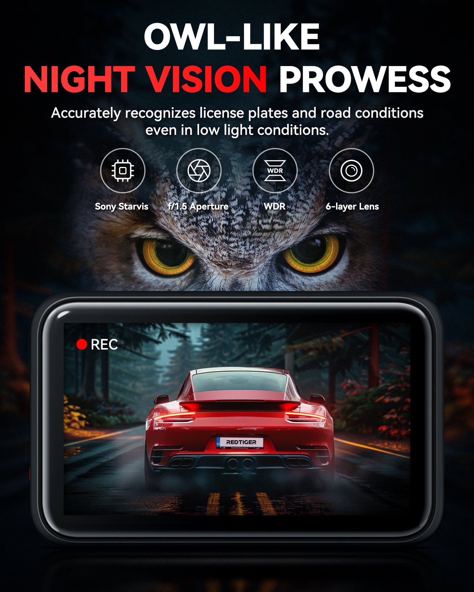 Redtiger F4 4K Voice Control Dash Cam