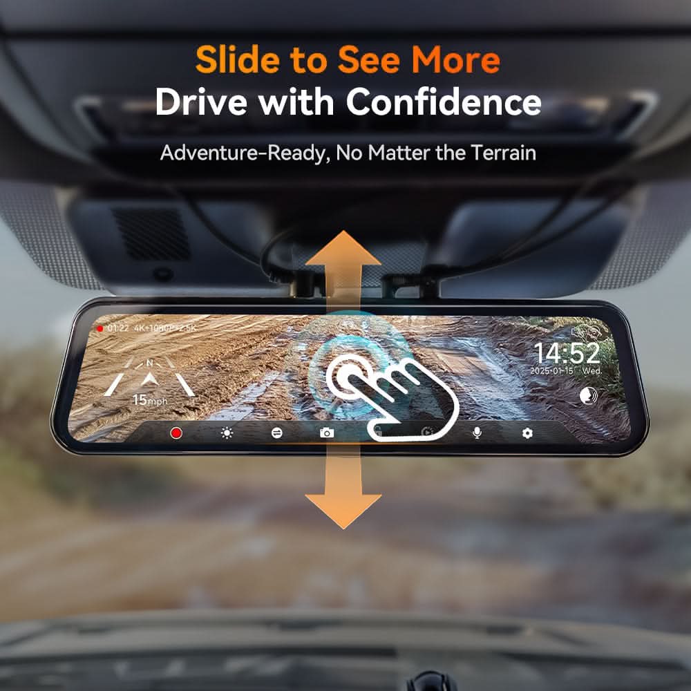 WOLFBOX G900 TriPro Bumper Version 3 Channel Rearview Mirror Dash Camera Mirror - WOLFBOX