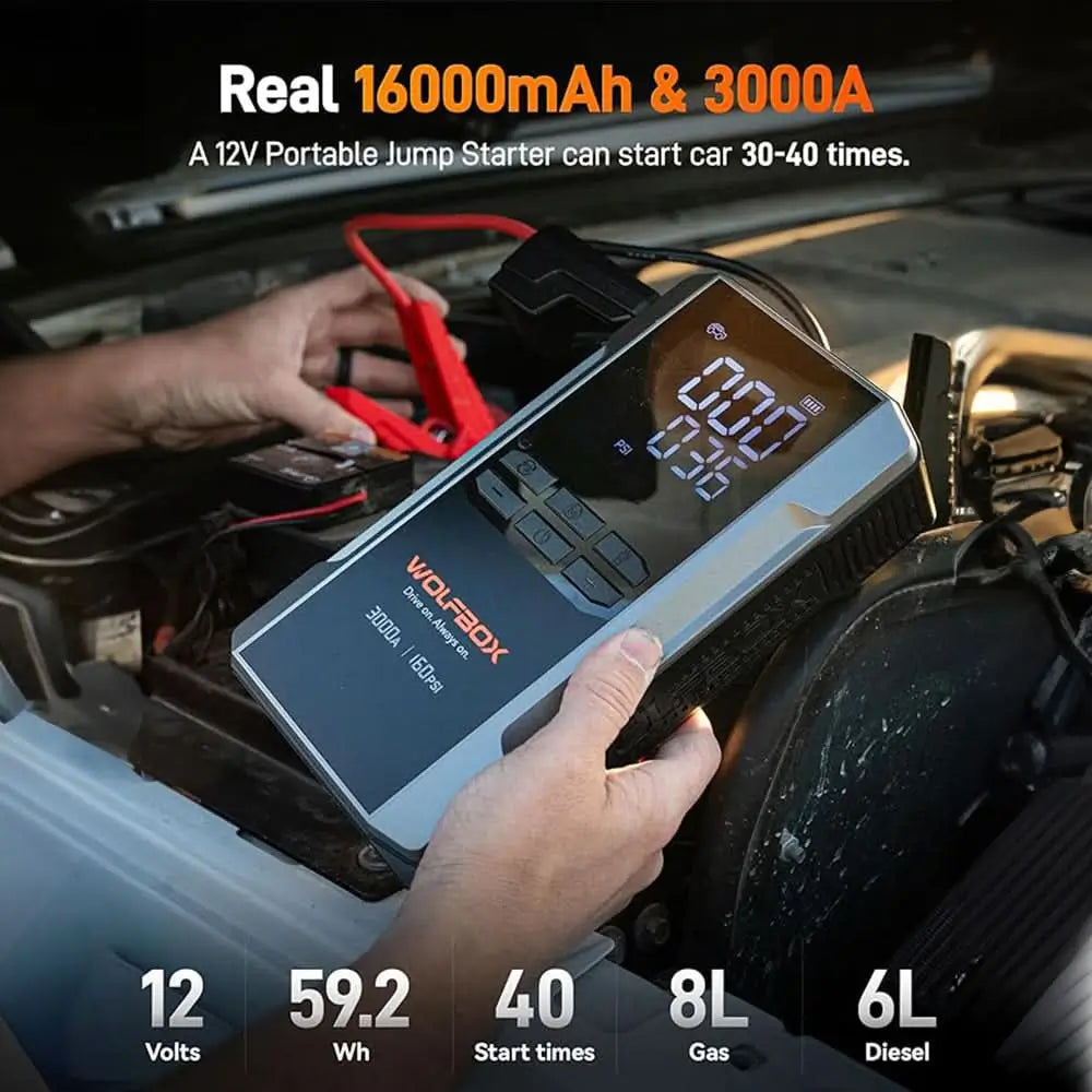 3000A jump starter with air compressor