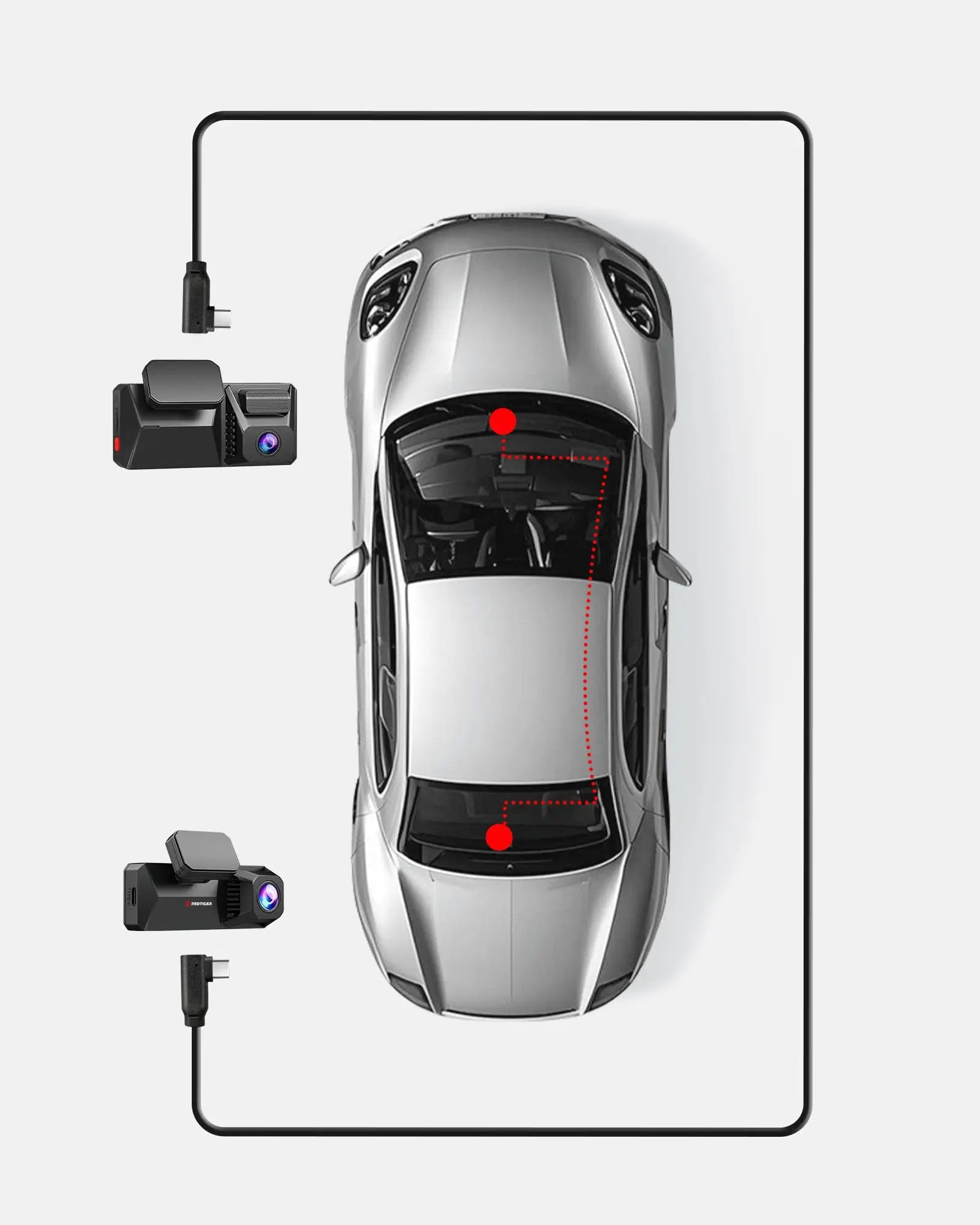 Redtiger F77 Rear Camera 33Feet Replacement Cables Accessories REDTIGER Dash Cam