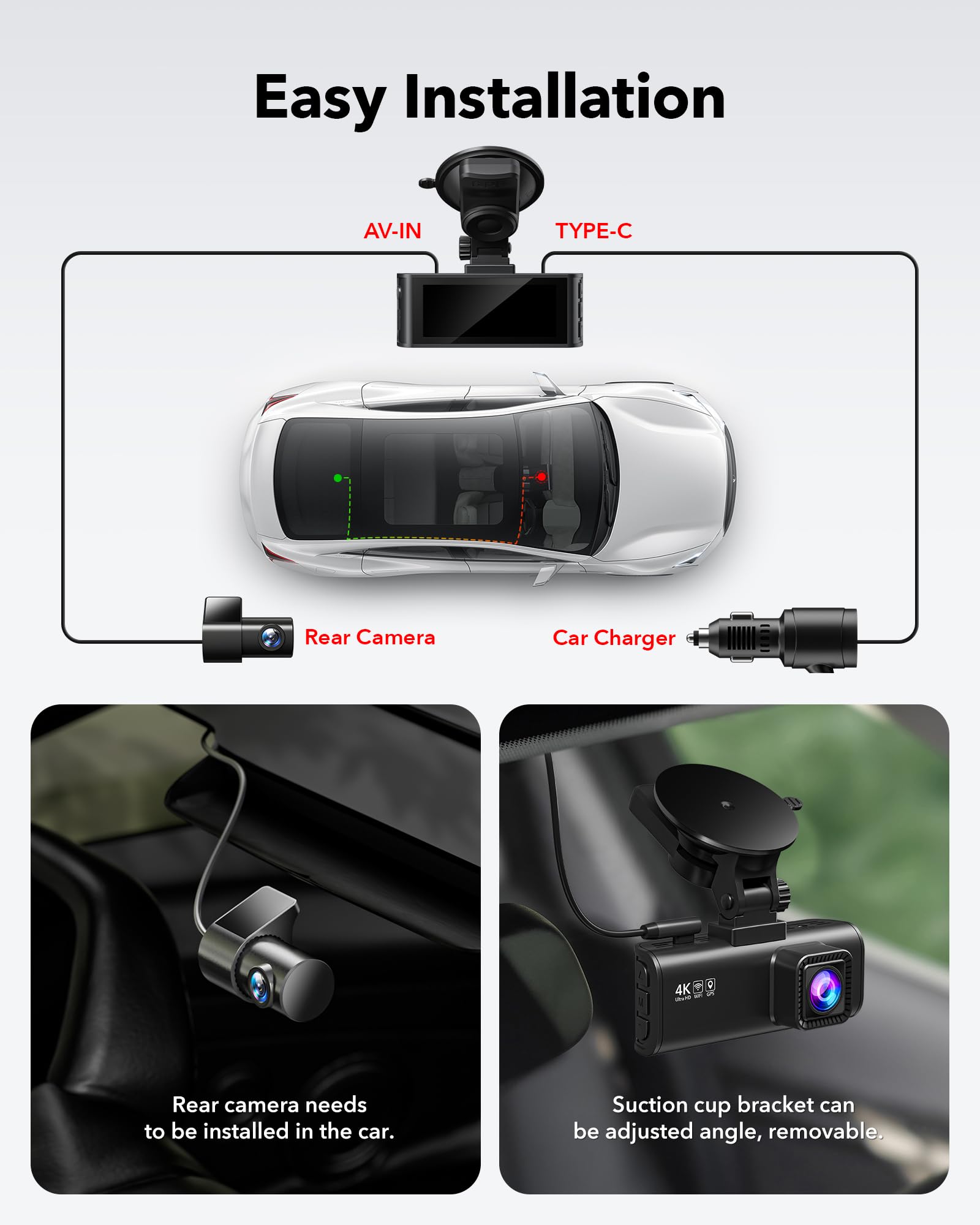 Redtiger F7NP 4K Front and Rear Dash Cam