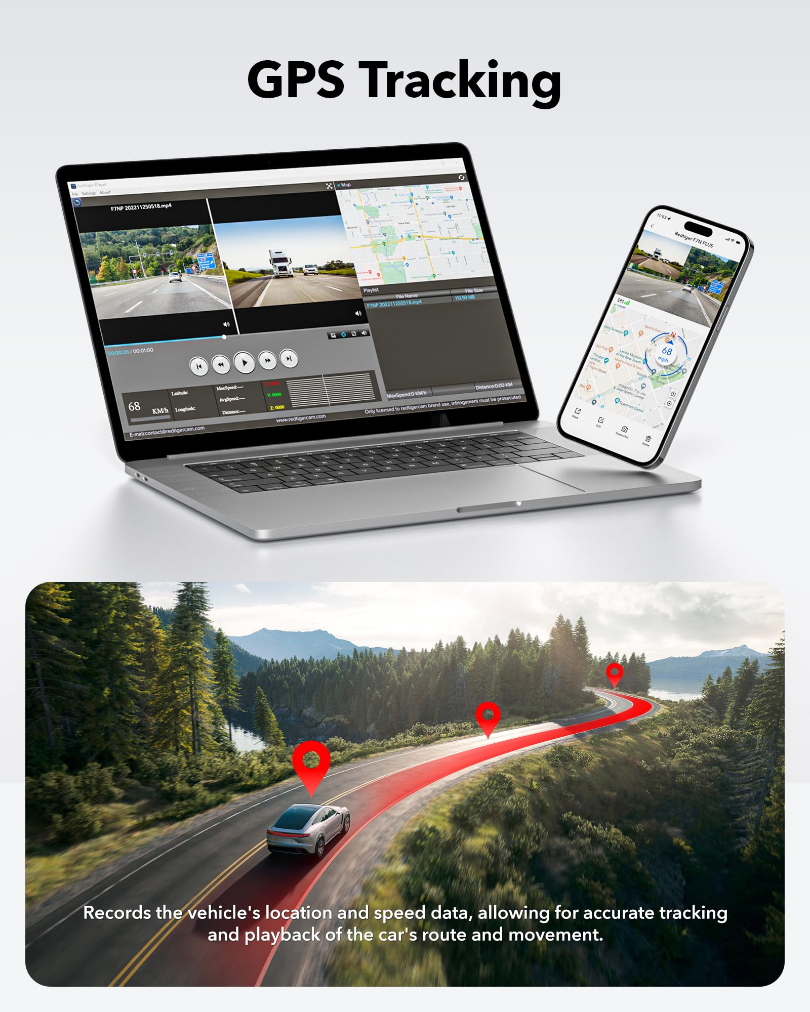 Redtiger F7NP 4K Front and Rear Dash Cam