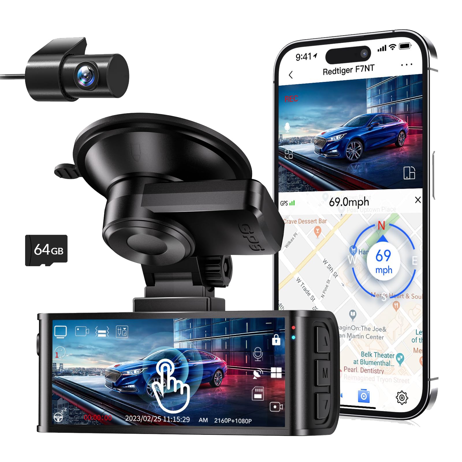 Redtiger F7NT 4K Dual Dash Cam-Refurbished