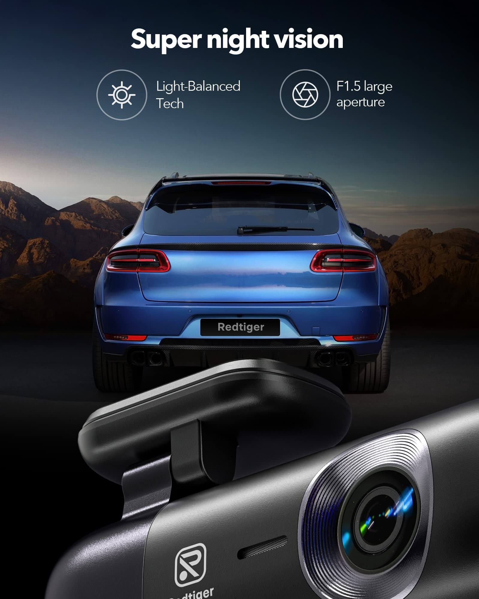 Redtiger F9 4K Dual Front and Rear Mini Dash Cam Hot Sales REDTIGER Dash Cam