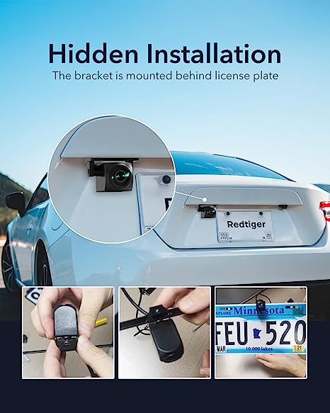 Redtiger Outside Waterproof 1080P Back Up Rear Camera Accessories REDTIGER Dash Cam