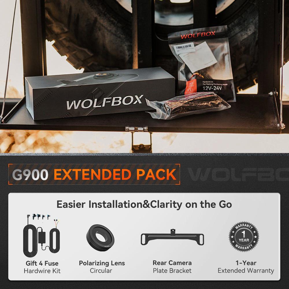 WOLFBOX G900 4K+2.5K Touch Screen Parking Monitoring Dash Cam Smart Mirror camera WOLFBOX the Ultimate:G900 Extended Package