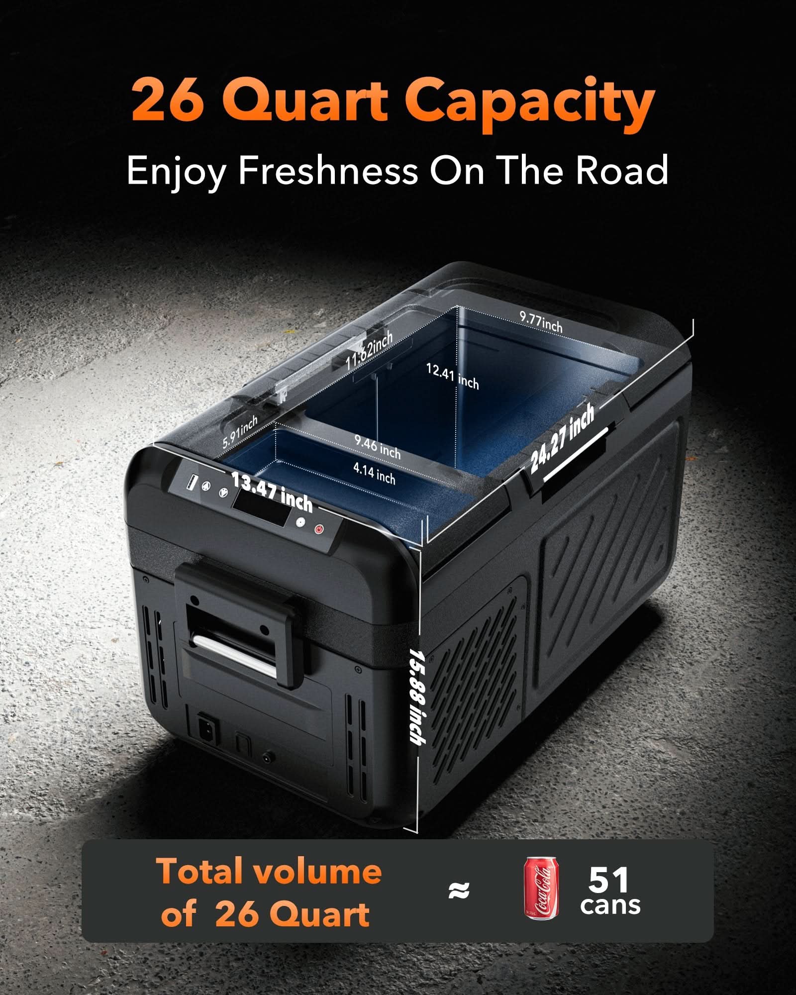 WOLFBOX Car Fridge Portable Refrigerator- Refurbished Car Fridge WOLFBOX 26 quart