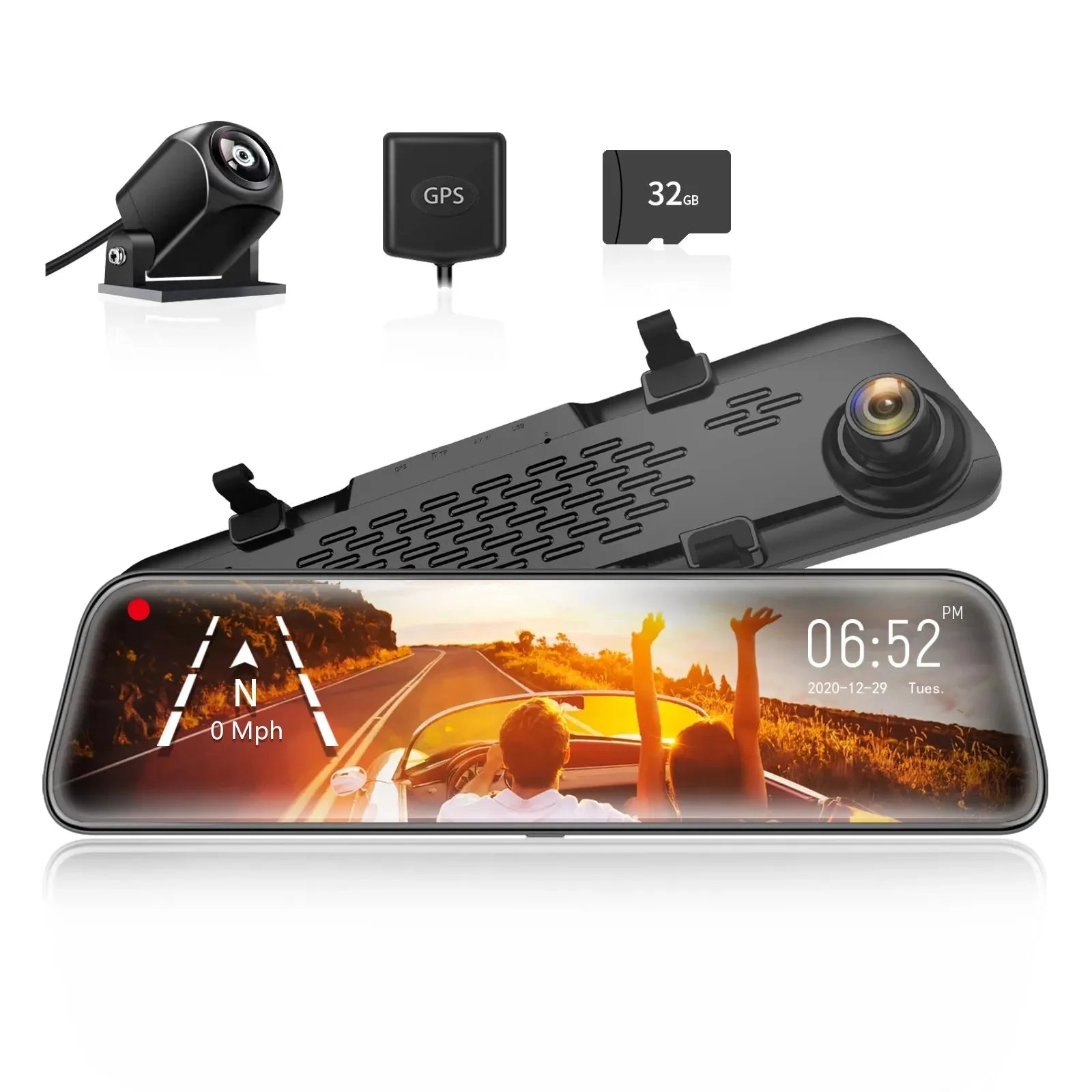 WOLFBOX G840S 12″ 4K Mirror Dash Cam 2160P Full HD Smart Rear View Camera Mirror Dash Cam camera WOLFBOX