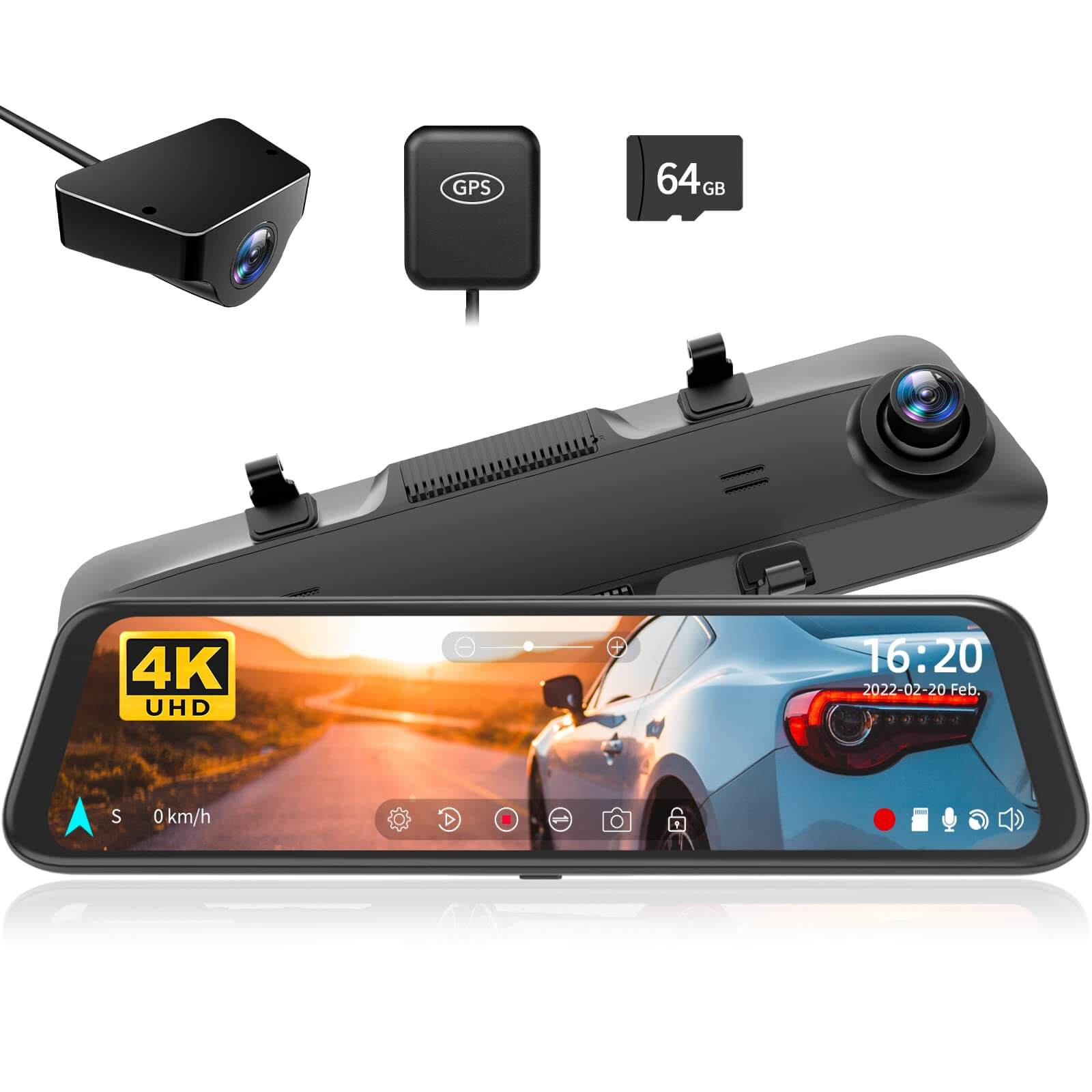 WOLFBOX G850 Rearview Mirror Backup Camera Dash Cam Smart Mirror camera WOLFBOX
