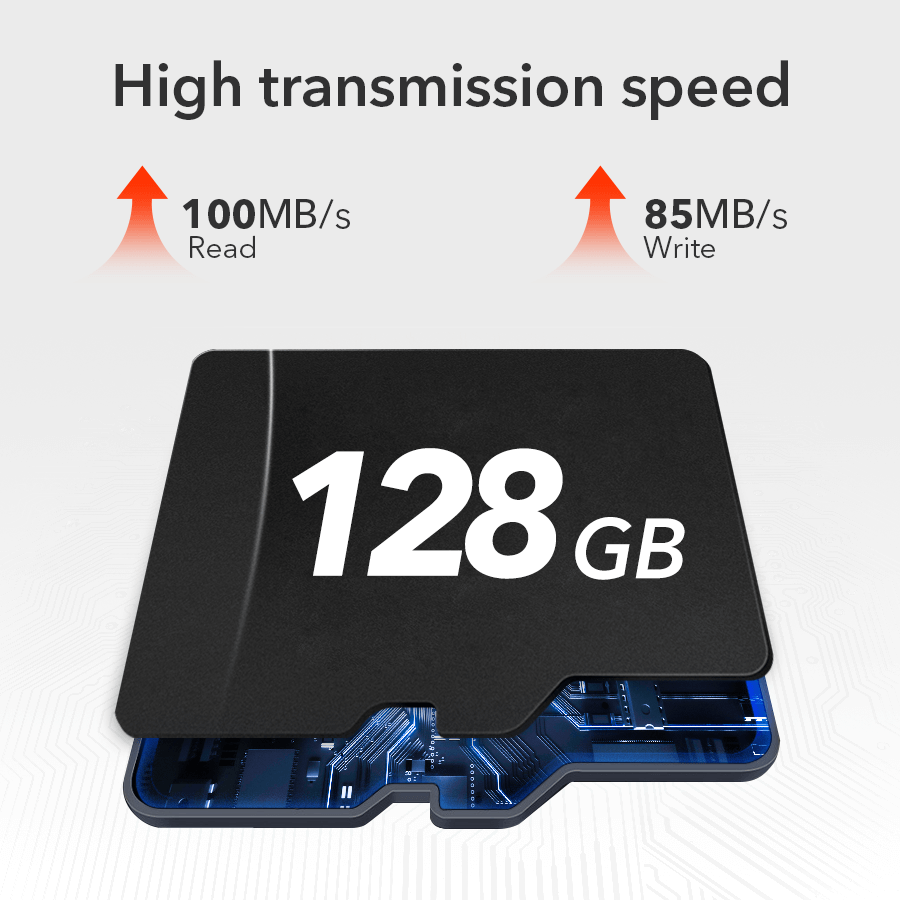WOLFBOX Dash Cam 128GB Micro SD Card, Class 10 U3 TF Card Accessory WOLFBOX   