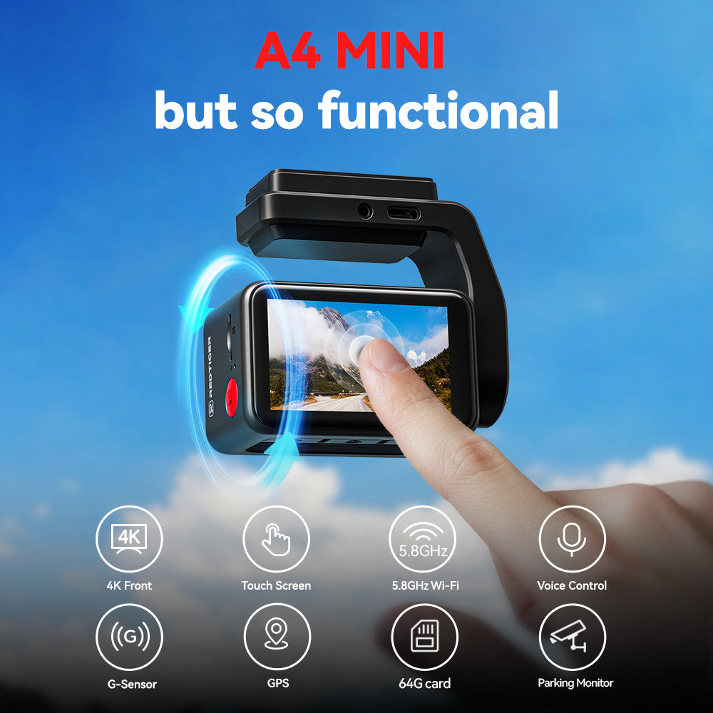 Redtiger A4 4K+1080P 5.8GHz WIFI Voice Control Dash Cam Hot Sales REDTIGER Official