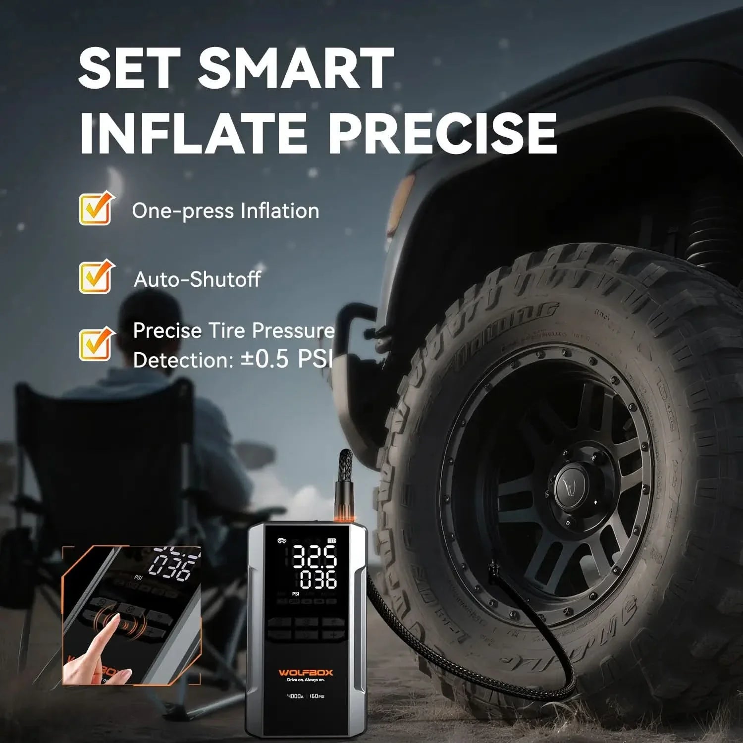 Air Compressor Jump Starter – Smart & Precise Inflate