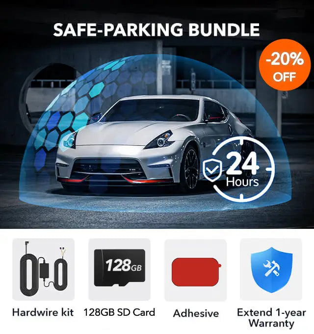 Redtiger T27/F17/F9/F8/F4 Safe-Parking Accessory Bundle Bundle REDTIGER Dash Cam T27/F17/F9/F8 Multi-fuse Hardwire kit+128GB SD Card+3M Adhesive+Extend 1-year Warranty