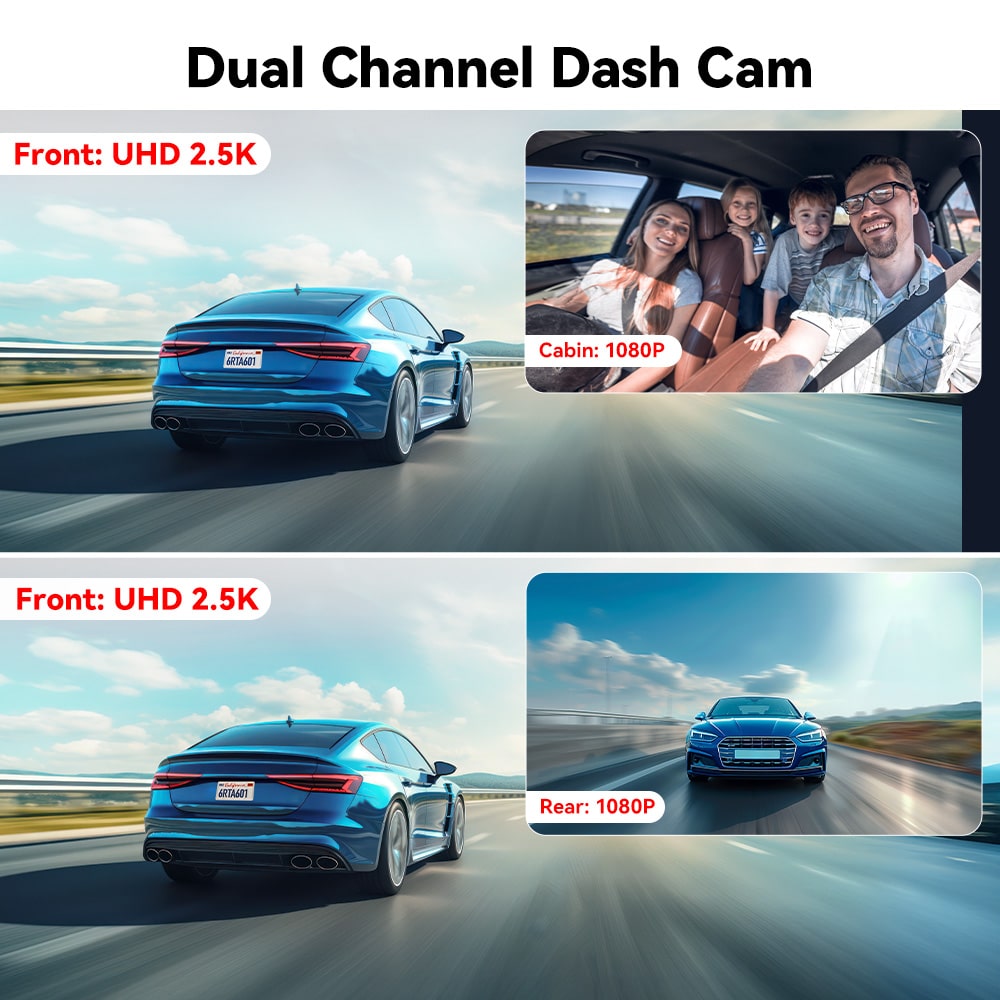 Redtiger A6 4K 3-Channel Dash Cam 5.8Ghz Wifi Voice Control Dash Cam REDTIGER Official