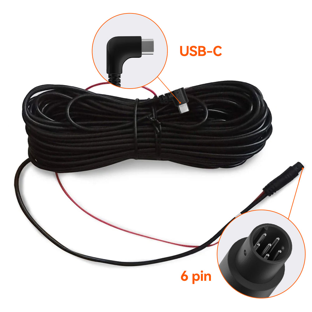 WOLFBOX 33/50 Feet Rear Camera Longer Replacement Cables for G900pro - WOLFBOX