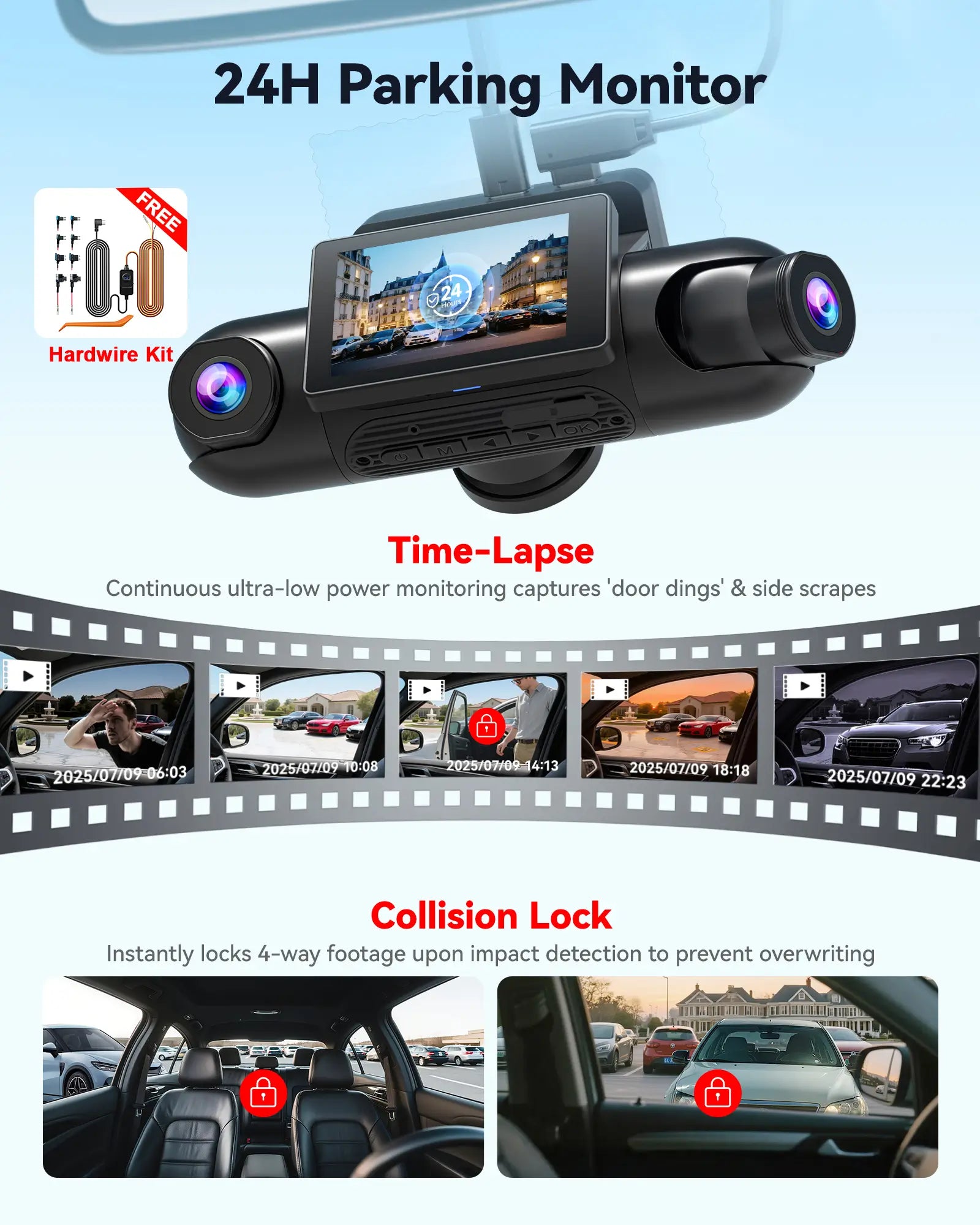 Redtiger VisionPano 40 4 Channel 2.5K Dash Cam Dual Sony STARVIS 2 HDR 5.8 Ghz WiFi Parking Monitor Dash Cam REDTIGER Official