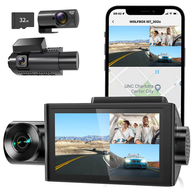 Sendow i07 | 3 Channel 2.5K+1080P+1080P Dashboard Recorder Built-in GPS WiFi
