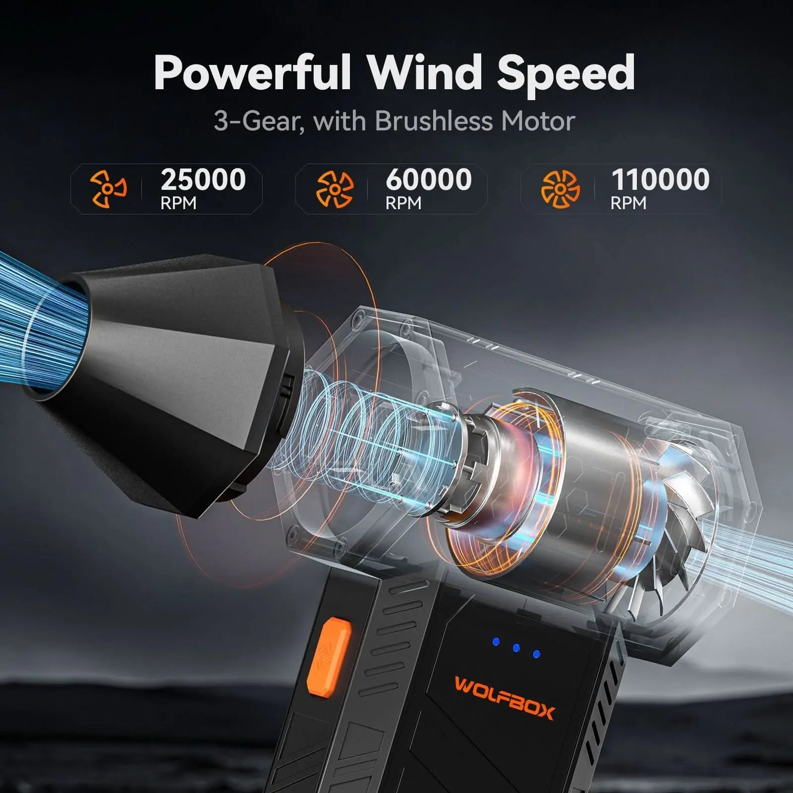 Electric Air Duster –110000RPM Super Power | WOLFBOX MF50 - WOLFBOX