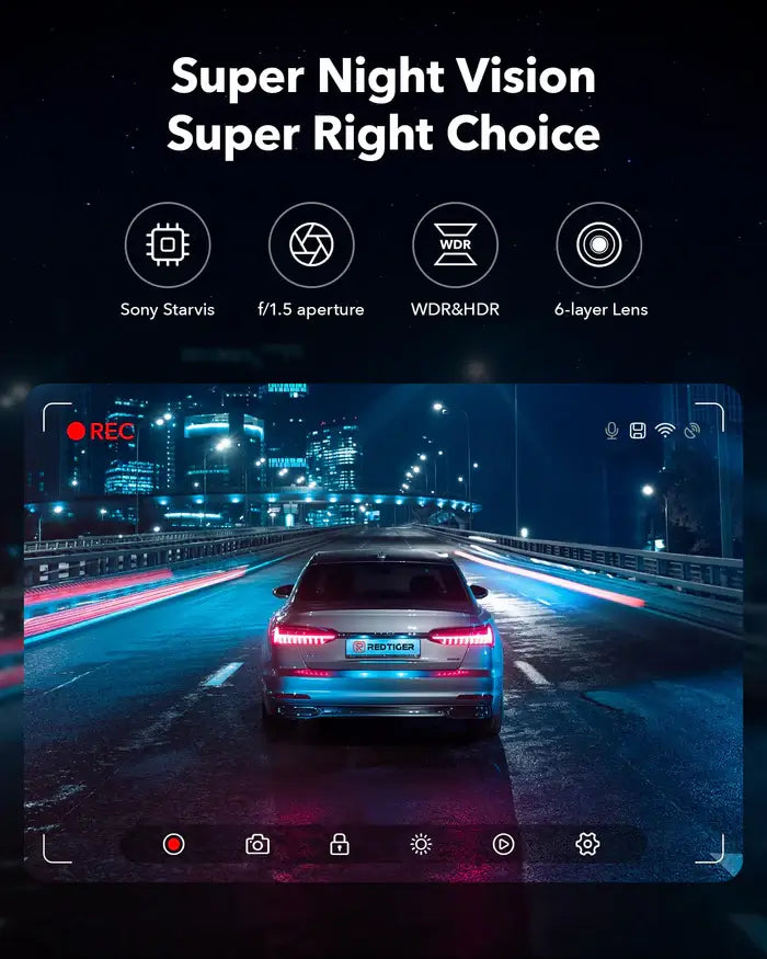 F7NP 4K Front and Rear Dash Cam Hot Sales REDTIGER Dash Cam