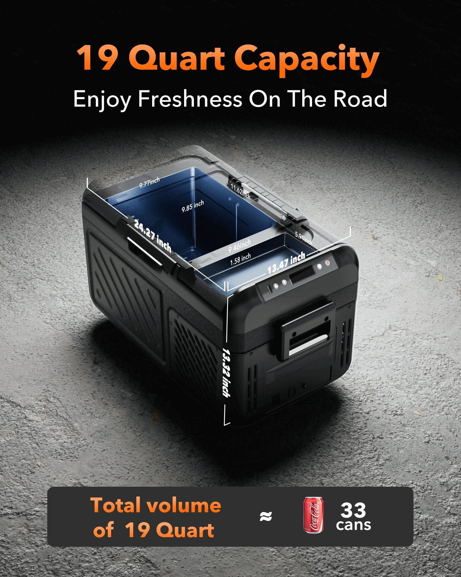 WOLFBOX Car Fridge Portable Refrigerator- Refurbished Car Fridge WOLFBOX 19 quart  